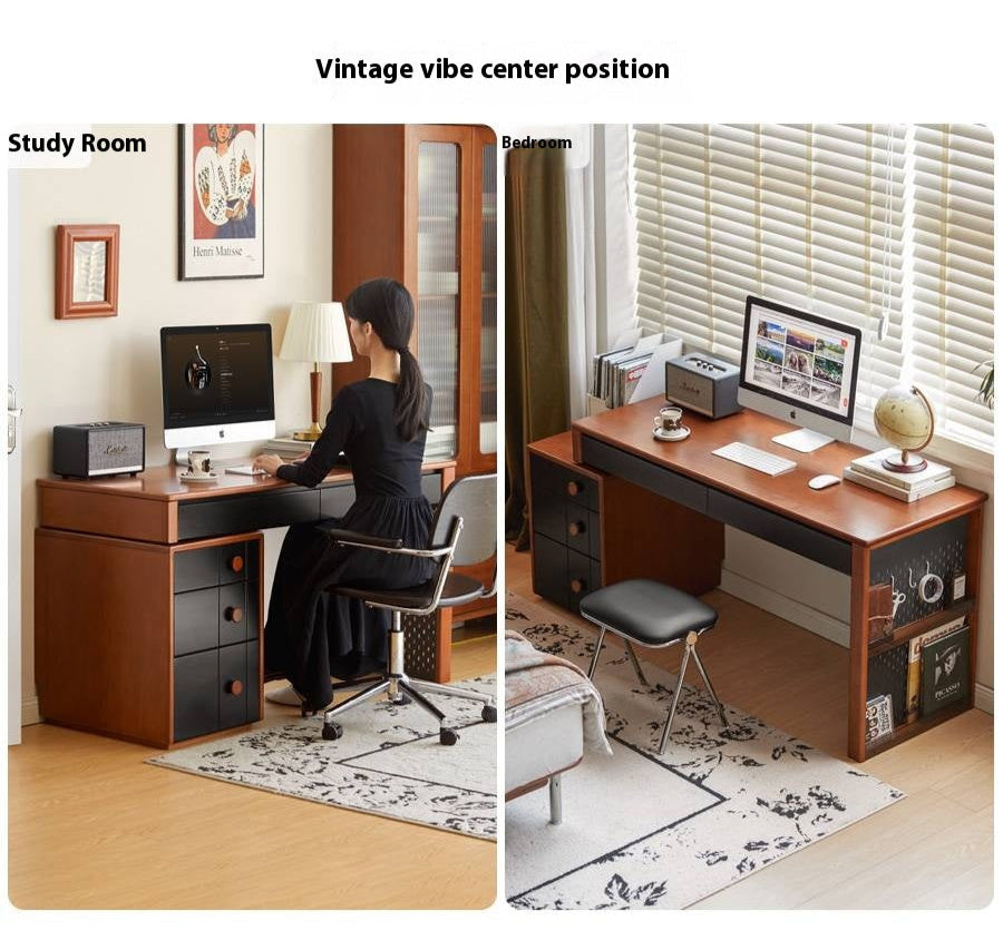 Poplar Solid Wood Retractable Office Table