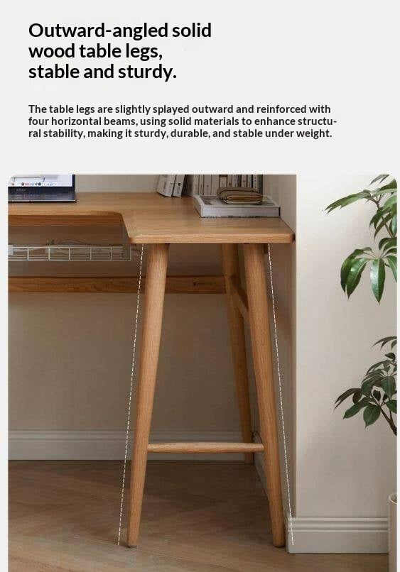 Oak Solid Wood Corner Table Study Office Desk