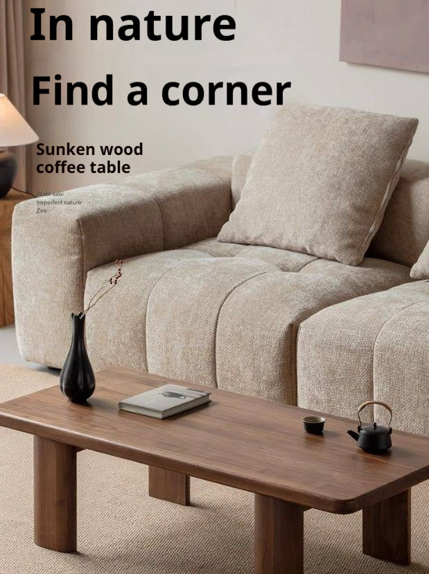 Black Walnut Solid Wood Wabi-Sabi Style Coffee Table