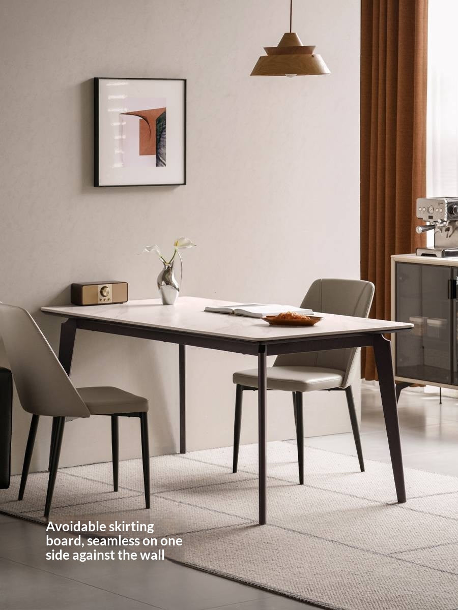 Solid Rubberwood Modern Minimalist Rock Board Dining Table