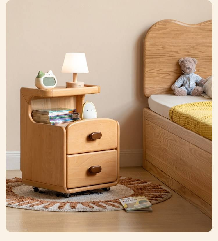Beech Solid Wood Children's Nightstand Modern Minimalist