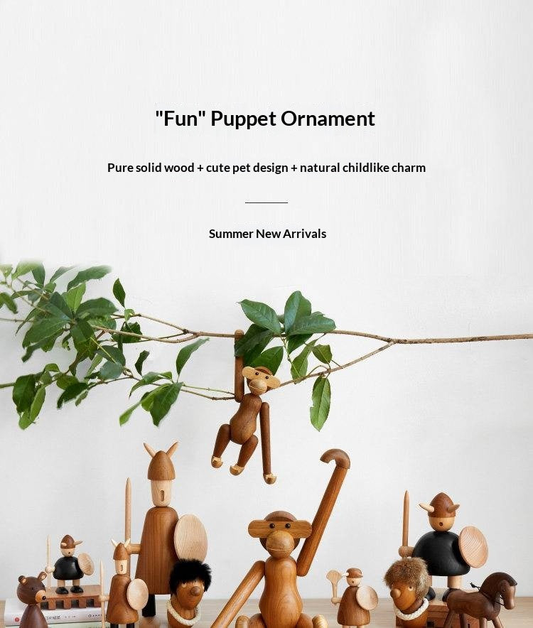 Black Walnut Solid Wood Nordic Style Animal Figurines for Wall Hanging