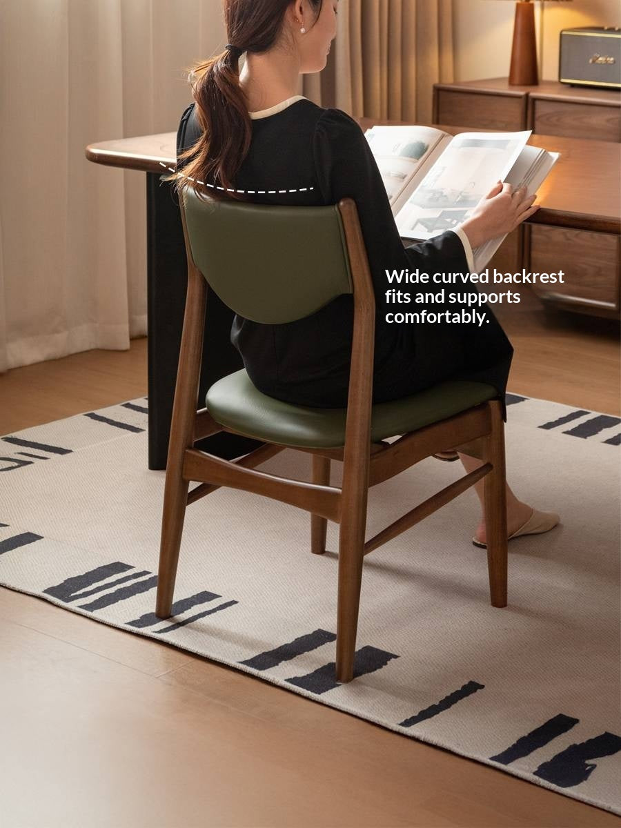 4 pcs -Solid RubberWood Dining Chair Upholstered Dining Chair, Danish Modern