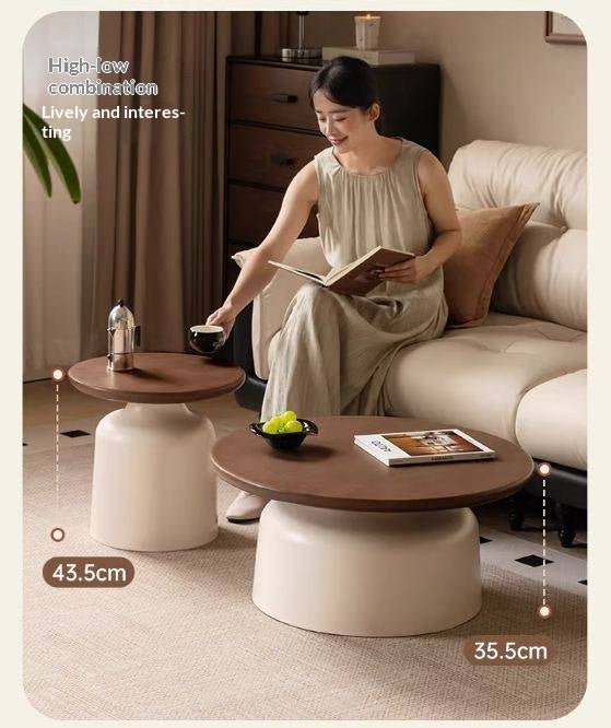 Solid Rubberwood Round Coffee Table