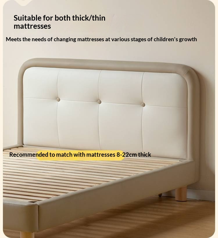 Organic Leather Children's Soft Bag High Headboard Single Bed