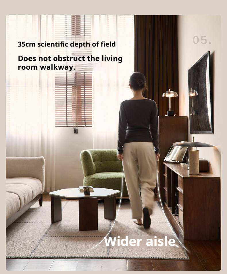 Black Walnut Solid Wood TV Cabinet with Large Storage