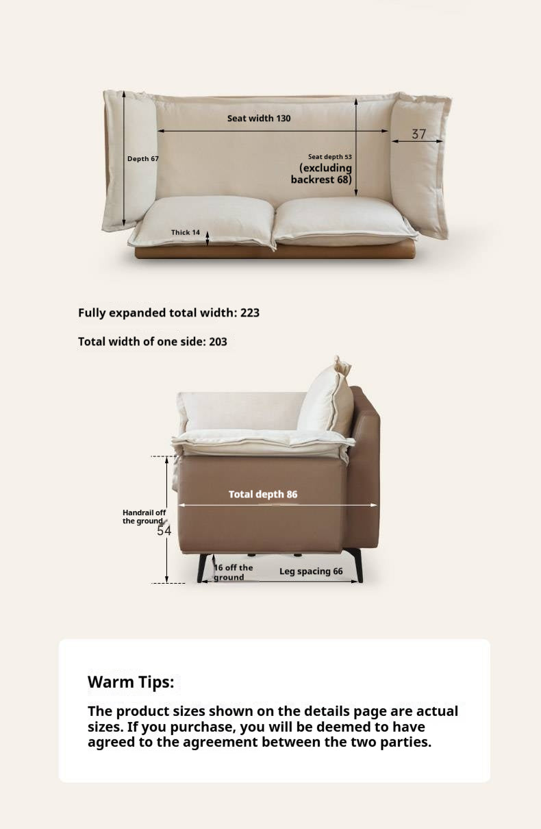 Technology Cloth folding Down Sofa,