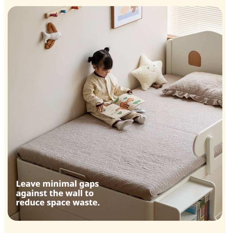 Rubberwood Solid Wood Children's White Storage Box Bed