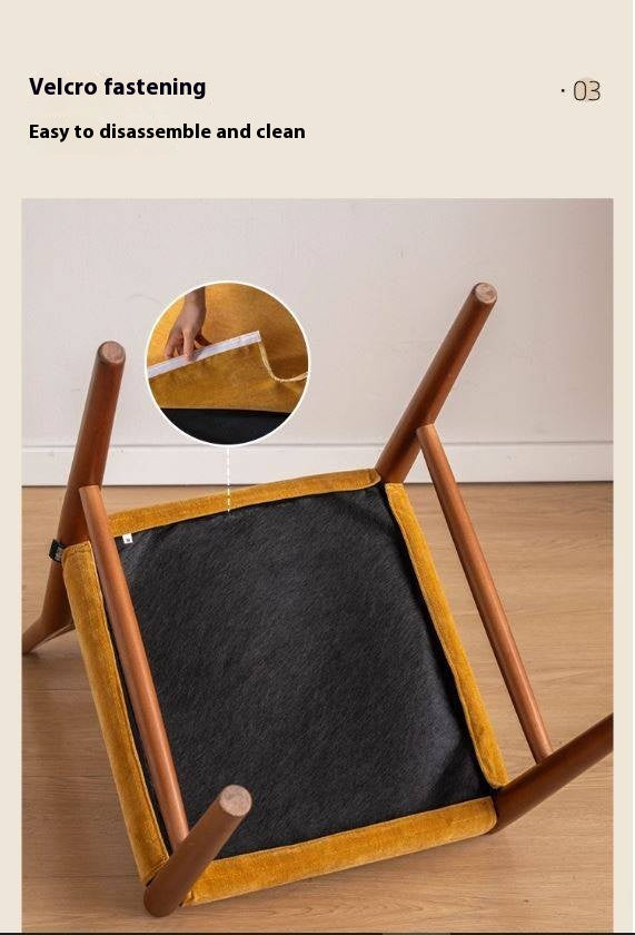 Set 4 pcs Beech Solid Wood Retro Style Dining Chair