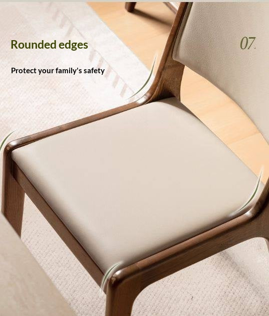 4 pcs - Black Walnut, Oak Solid Wood Dining Chair upholstered