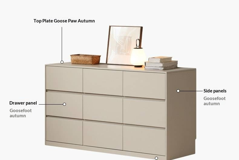 Poplar Solid Wood Light Luxury Six-Drawer Chest