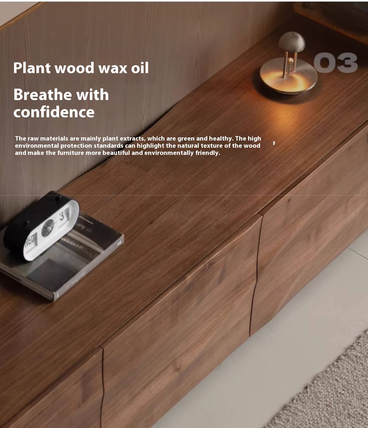 Black Walnut, Sandalwood Italian Light Luxury Style TV Stand