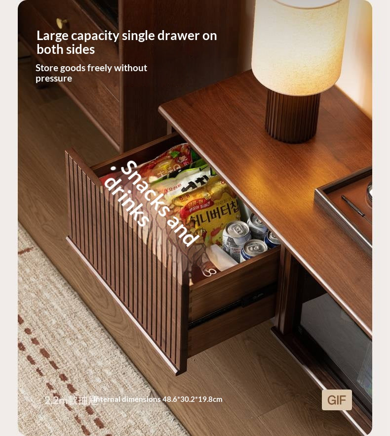 Black Walnut Solid Wood Modern TV Cabinet