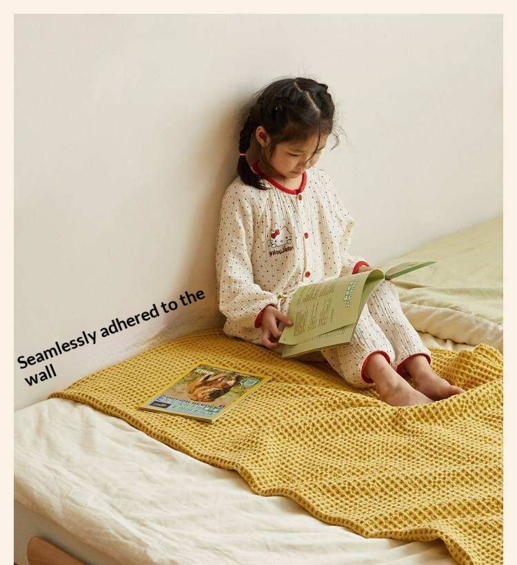 Beech Solid Wood Kids Floating Bed with Night Light and Optional Guardrails