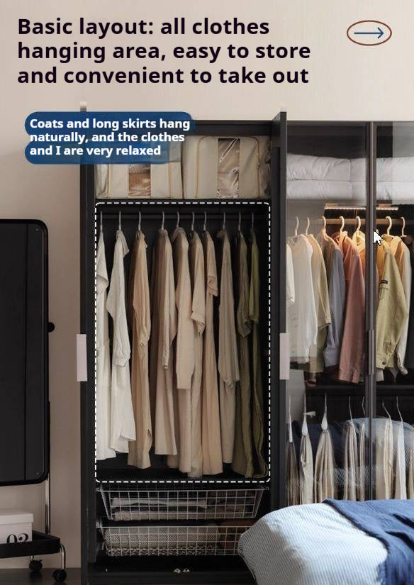 Pine Solid Wood Wardrobe Modern Simple