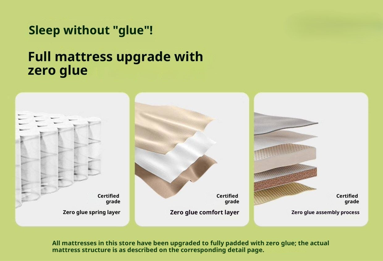 Latex Zero-Glue Mattress with Natural Jute Cover — Eco-Friendly, Soft, Thick Mattress with Independent Springs