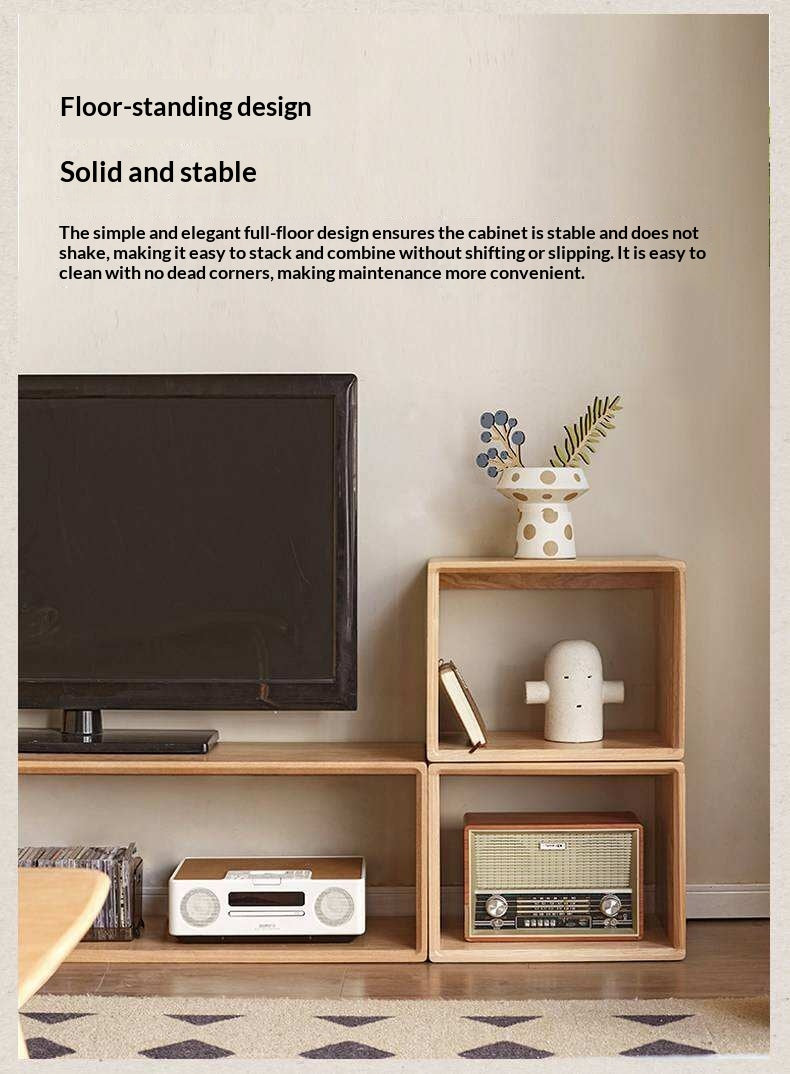 Black Walnut, Oak Solid Wood Small Combination Bookcase.