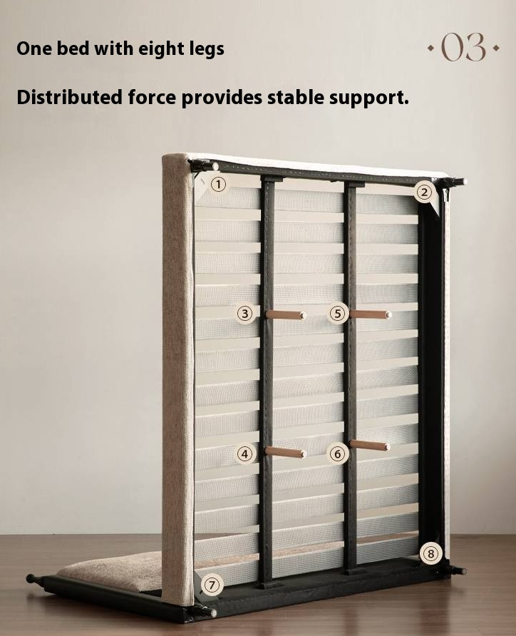 Fabric French Retro Soft Back Bed