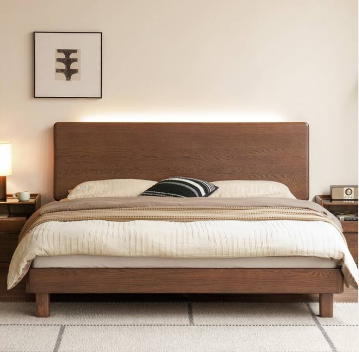 Oak Solid Wood Modern Bed