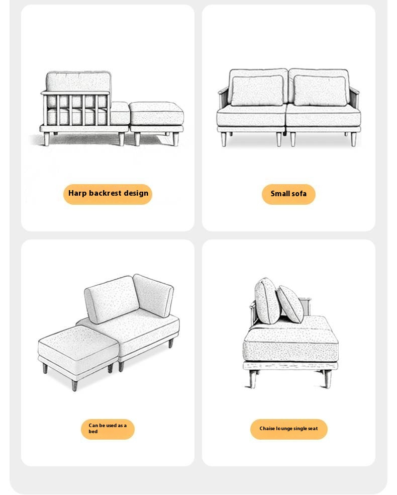 European Beech Wood Fabric Free Combination Sofa