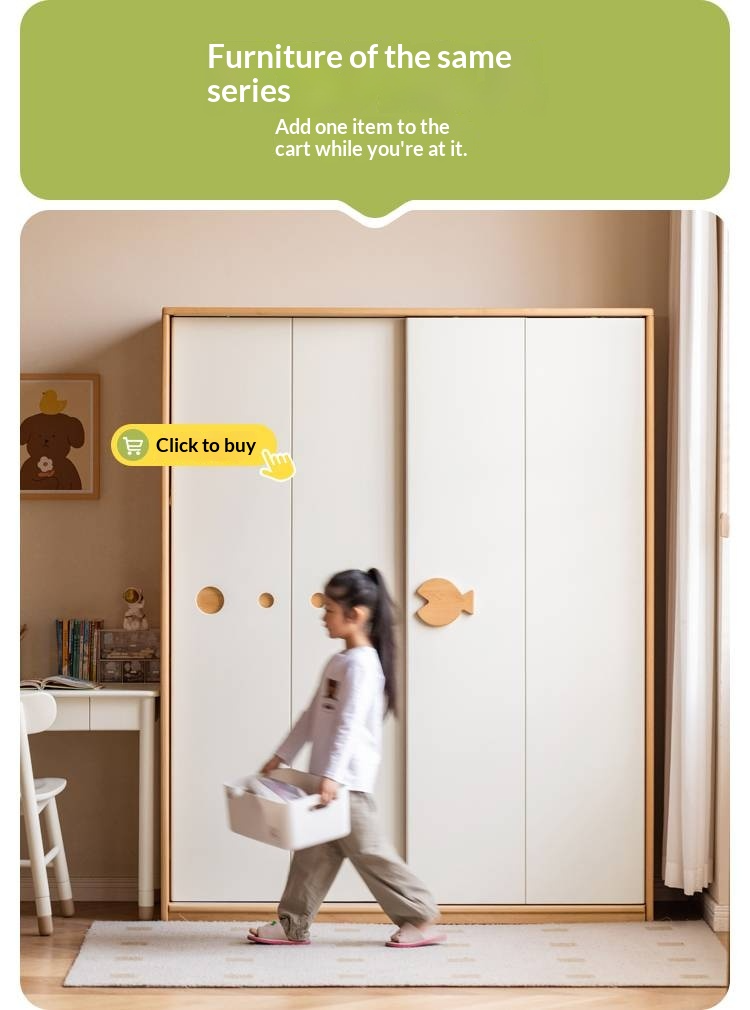 Rubberwood Children's Solid Wood Multifunctional Storage Loft Bed