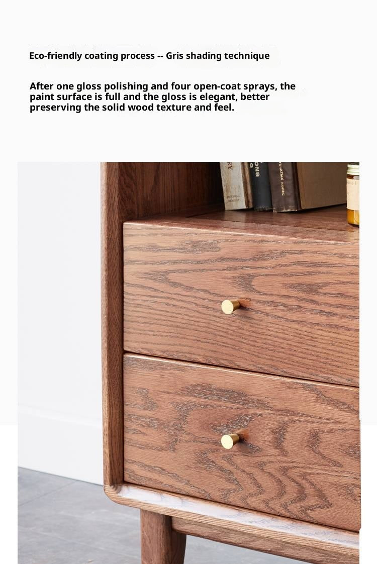Oak Solid Wood, Solid Rubberwood Side Cabinet