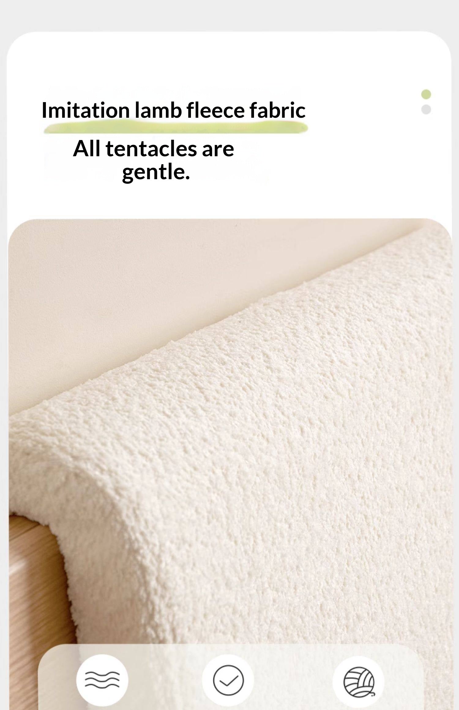 Lambswool Hanging Headboard Pillow in Creamy Style