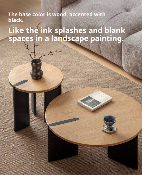 Ash Solid Wood Wabi Sabi Style Creative Coffee Table