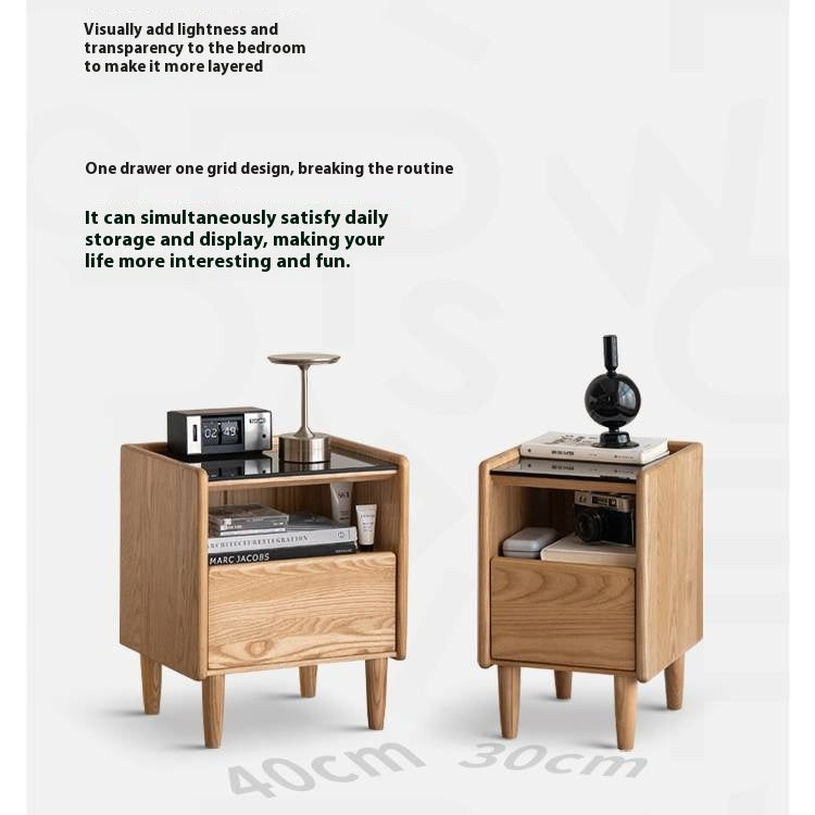 Black Walnut, White Ash, Cherry, Poplar, Tulipwood, Solid Rubberwood Modern Nightstand