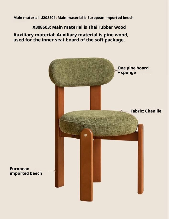 Set 4pcs Beech, Rubberwood, Black Walnut, Cherry Solid Wood French Antique Style Chair