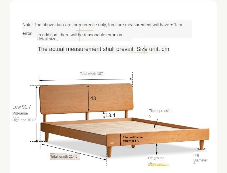 Cherry Wood Bed Modern