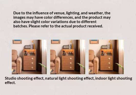 Cherry Solid Wood Side Cabinet with Drawer Storage and Antique Accents