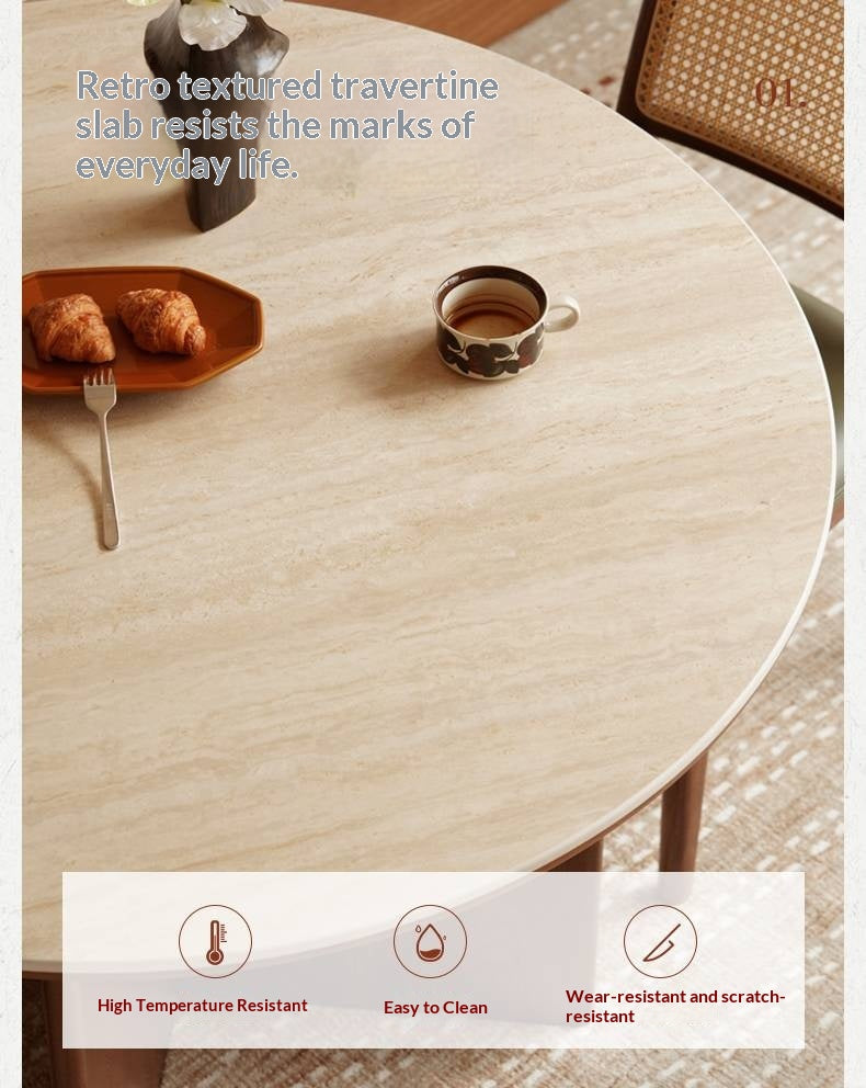 Ash Solid Wood Vintage Style Dining Table