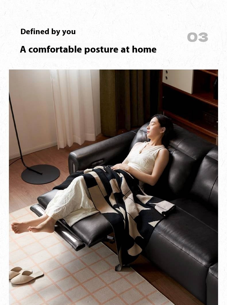 Leather Bauhaus Telescopic Function Sofa
