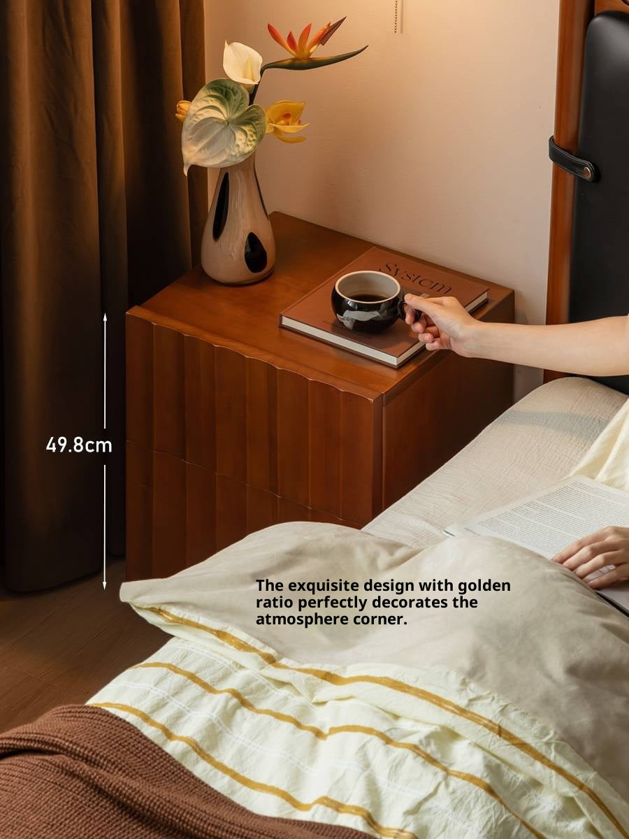 Poplar, Black Walnut Solid Wood Antique Style Nightstand