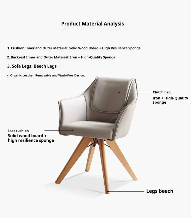 Beech Solid Wood Soft Chair Rotate 360