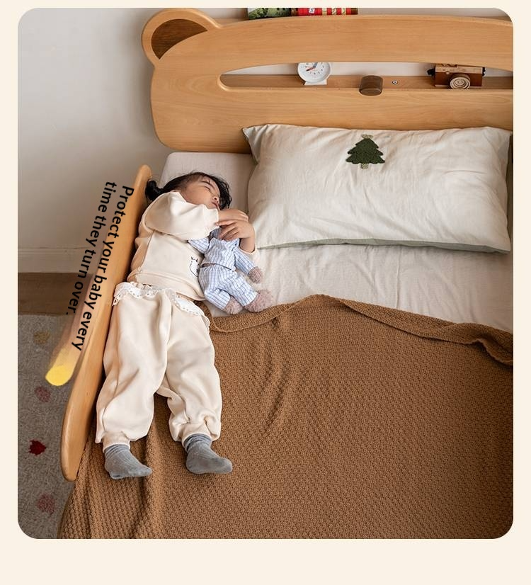 Beech Solid Wood Children's Night Light Storage Loft Bed