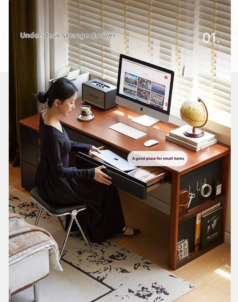 Poplar Solid Wood Desk Extendable Office Desk