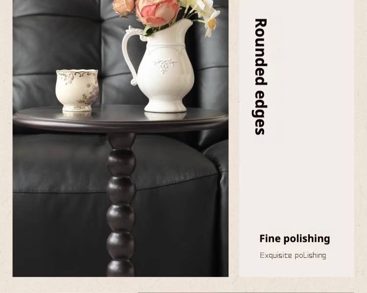 Black Walnut, Poplar, Solid Rubberwood American Retro Side Table.