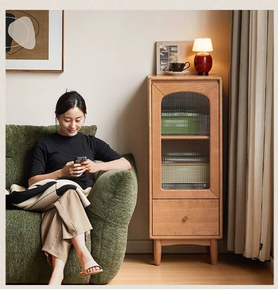 Cherry Solid Wood Vintage Style Side Cabinet