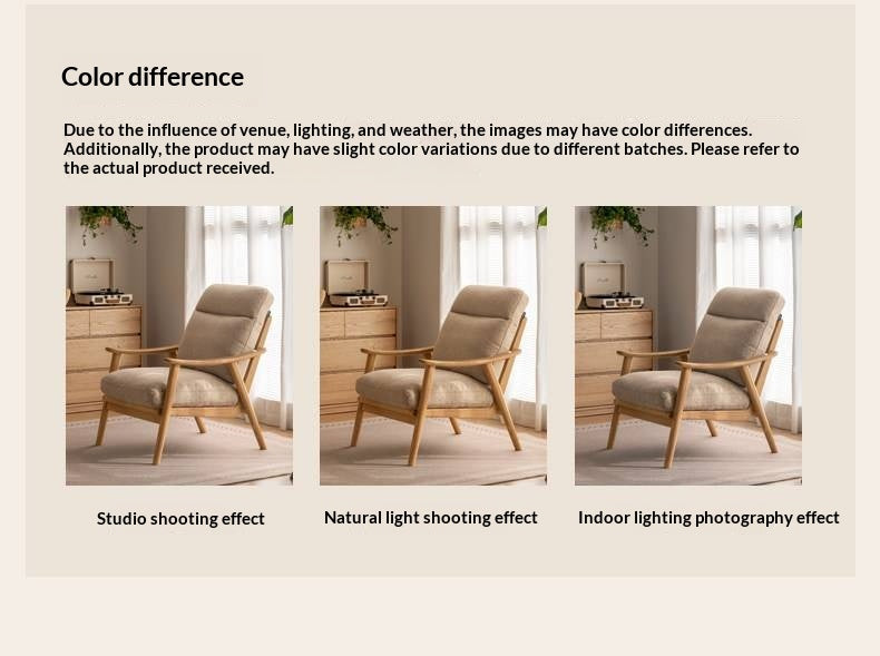 2 pcs Ash Solid Wood Genuine Leather, Fabrics Accent Chair, Modern Minimalist Lounge Chair