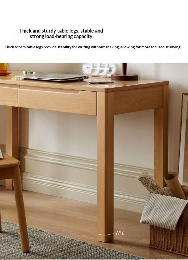 Beech Solid Wood Study Computer Office Desk