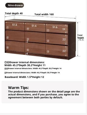 Oak Solid Wood Modern Drawer Cabinet