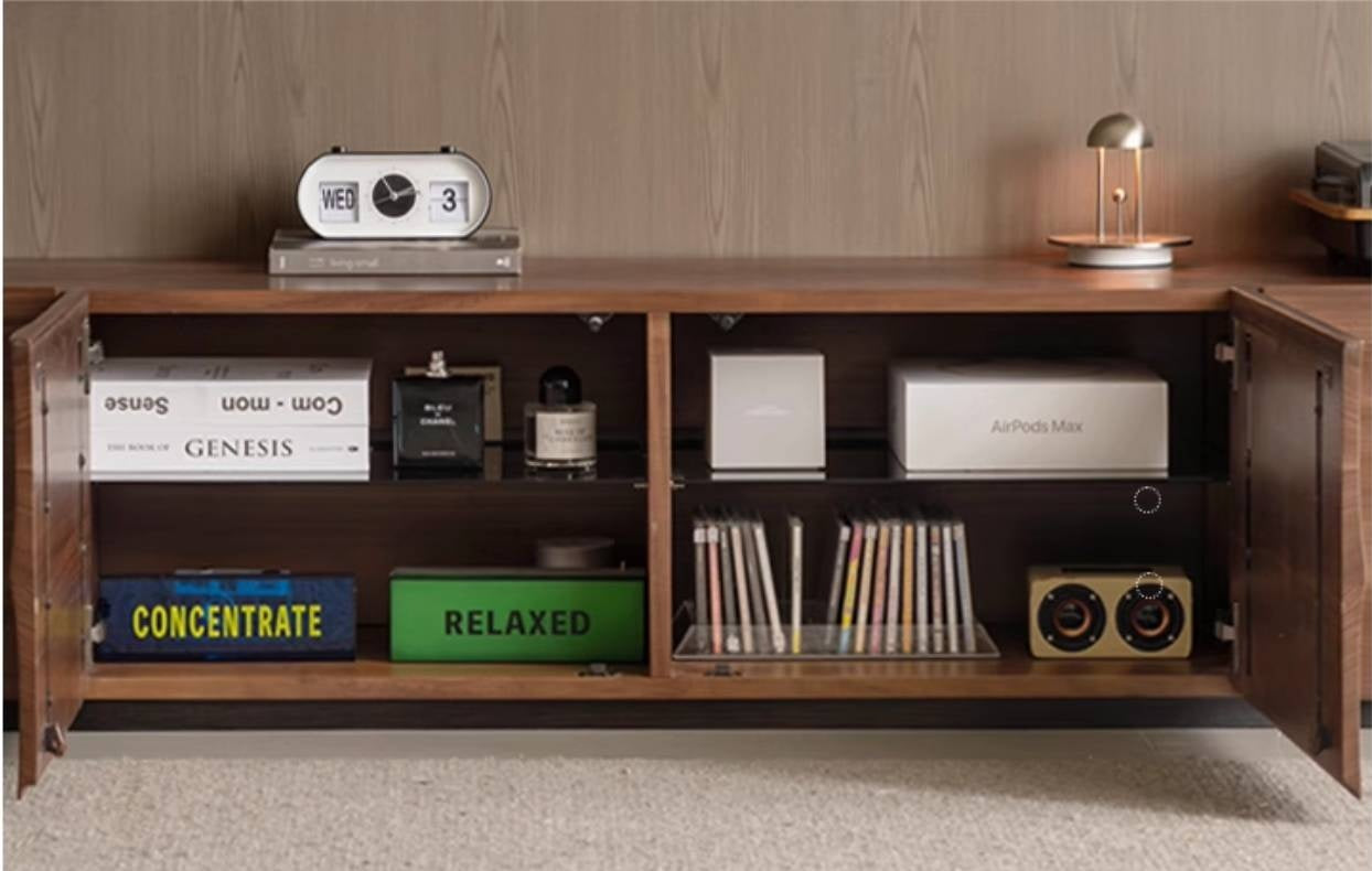 Black Walnut, Sandalwood Italian Light Luxury Style TV Stand