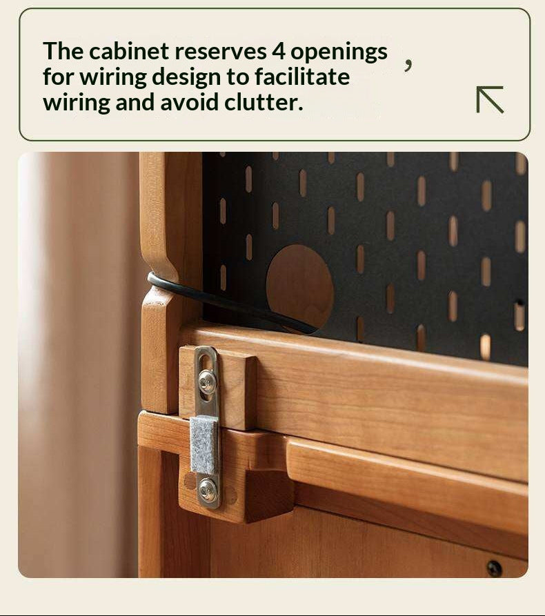 Cherry Solid Wood Sideboard High Cabinet Multi-Functional Buffet