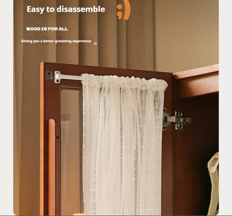 Poplar Solid Wood Modern Retro Style Double Door Wardrobet.