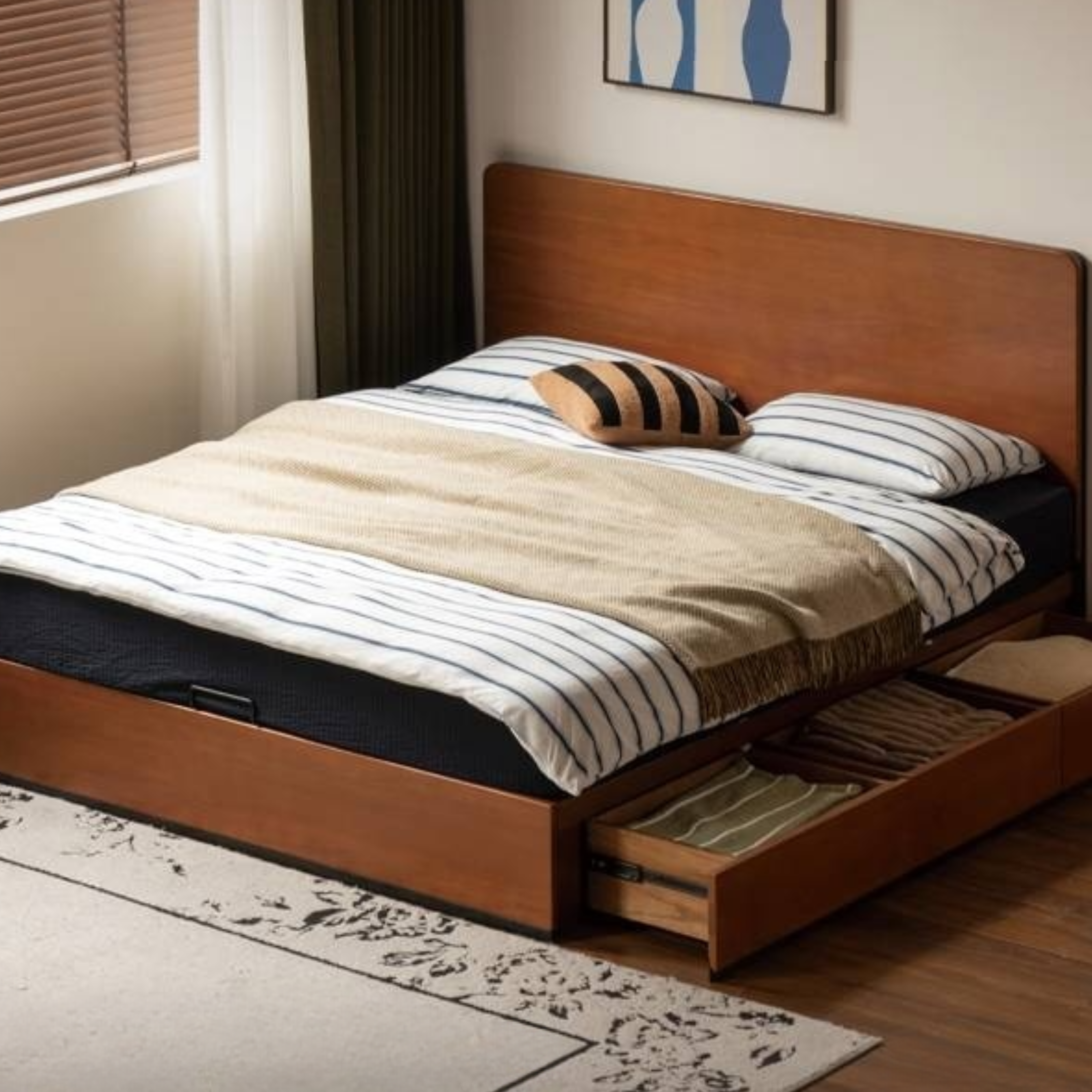 Poplar Solid Wood Bauhaus Box Bed