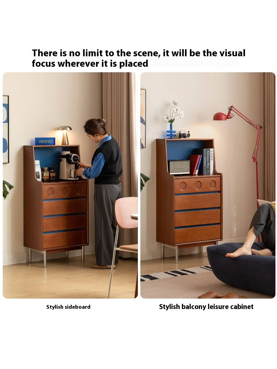 Poplar Solid Wood Middle-Age Edge Cabinet Storage.