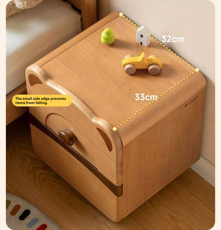 Beech Solid Wood Children s Cartoon Bear Nightstand