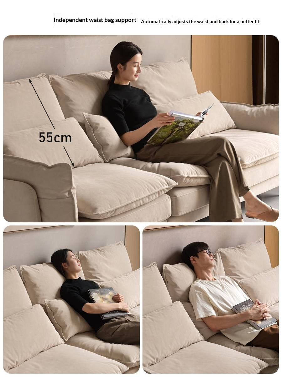 High-Back Modern Fabric Sofa with Scratch-Resistant Upholstery